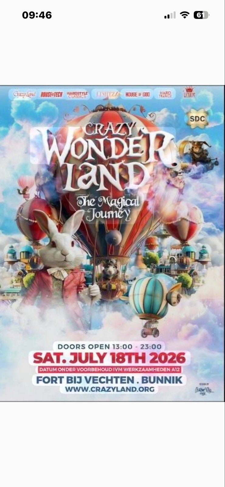 Crazy Wonderland 18 juli 2026 VIP kaarten, Tickets en Kaartjes, Evenementen en Festivals, Drie personen of meer