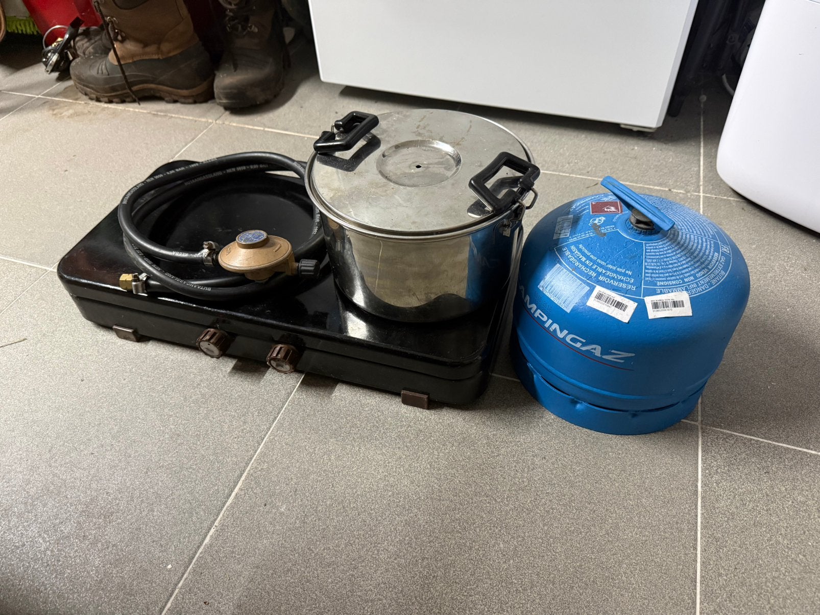 Complete campingaz kookset voor de campeerder, Ophalen of Verzenden, Gebruikt