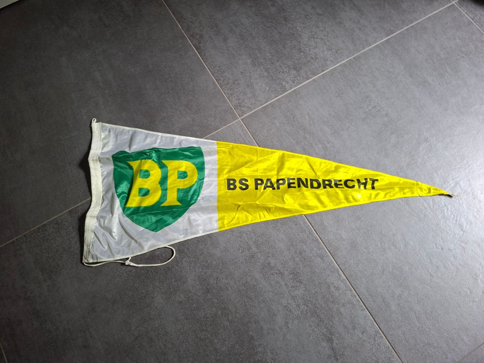 bp bs Papendrecht vlag oud, Verzamelen, Ophalen of Verzenden, Zo goed als nieuw, Reclamebord