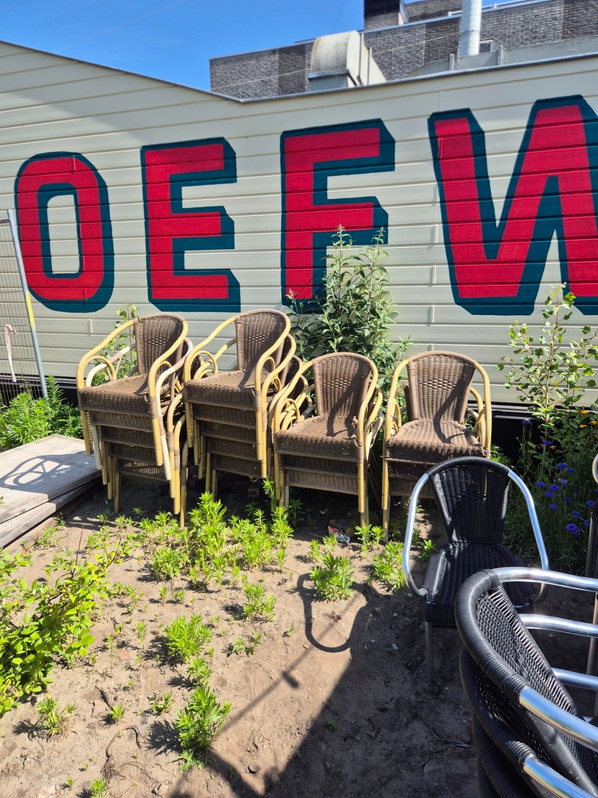 Set van 8 rotan stoelen voor buiten of binnen, Huis en Inrichting, Gebruikt, Bruin, Klassiek, Terrasstoel, Riet of Rotan