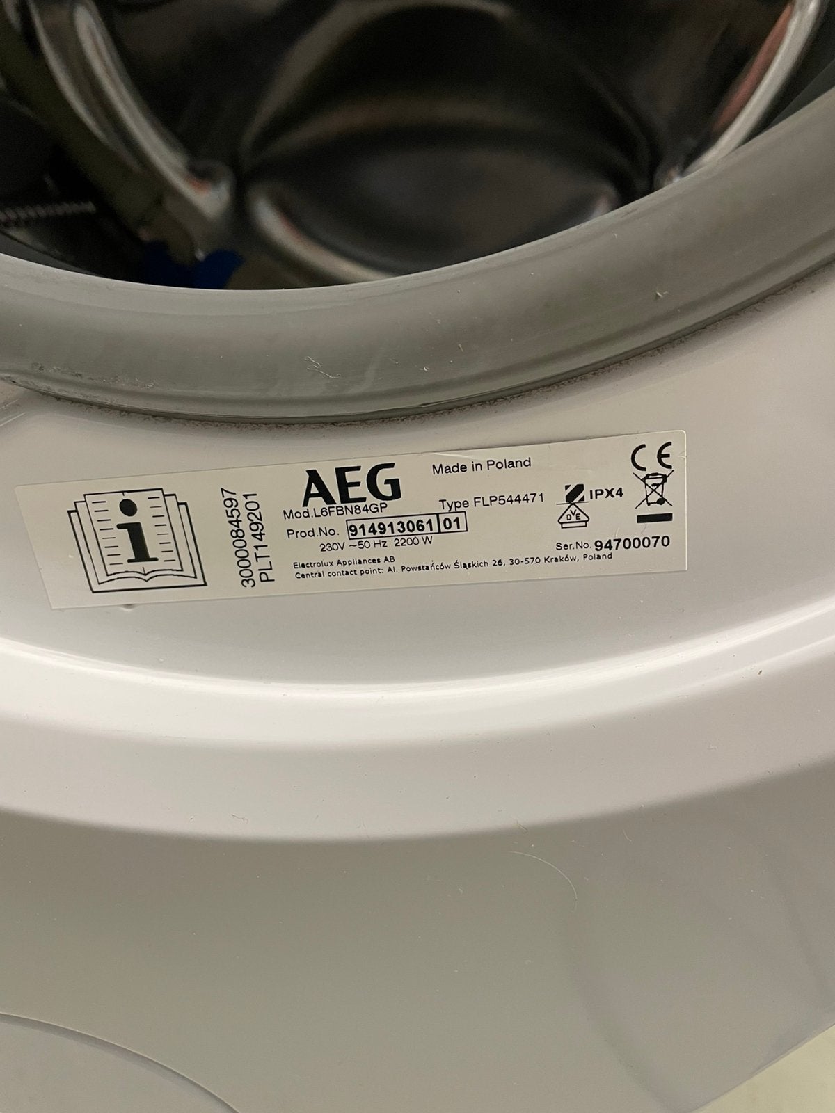 Aeg wasmachine - Bezorging + Garantie, Witgoed en Apparatuur, Vennootsweg 1 2404cg Alphen aan den rijn, Gebruikt, Consumersales.nl@electrolux.com