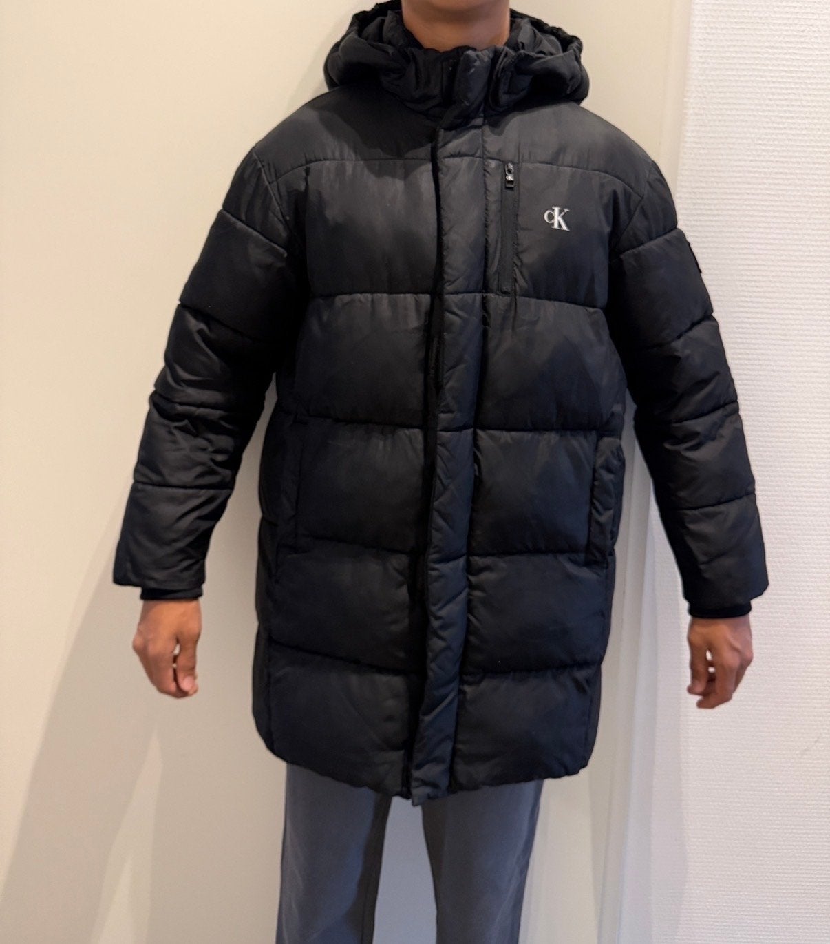 Calvin Klein Jeans Puffer Jas Zwart maat 152, Ophalen of Verzenden, Gebruikt, Jongen of Meisje, Jas