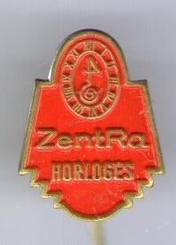 Zentra horloges rood op koper speldje ( W_115 ), Verzenden, Zo goed als nieuw, Merk, Speldje of Pin