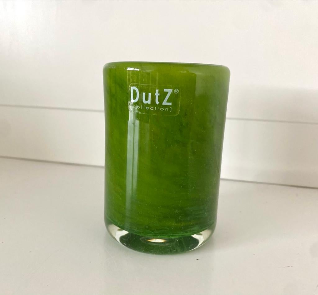 DutZ Collection Groene Glazen Vaas/Waxinelichthouder, Ophalen of Verzenden, Zo goed als nieuw