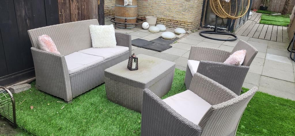 Allibert Tuinset - Loungeset met 4 zitplaatsen, 4 zitplaatsen, Kunststof, Gebruikt, Ophalen of Verzenden