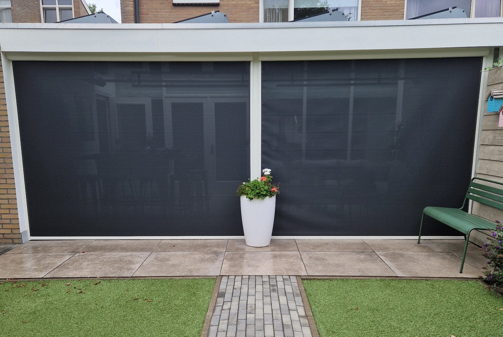 2 x electrisch bedienbare screens met afstandsbediening, Ophalen, Gebruikt, Elektrisch, 150 tot 300 cm