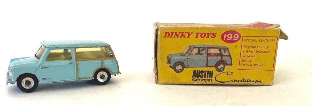 Austin Mini Countryman blauw Dinky Toys  # 199., Hobby en Vrije tijd, Modelauto's | 1:43, Ophalen of Verzenden, Gebruikt, Auto