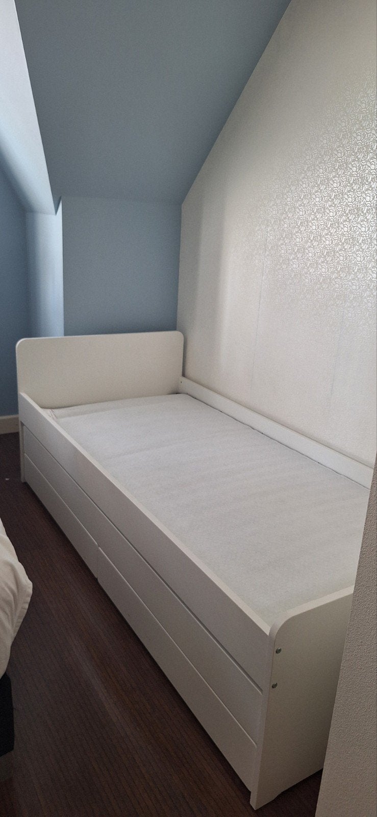 IKEA Släkt Bed 90x200 met onderbed en opberglades, Ophalen, Gebruikt, 90 cm, Eenpersoons