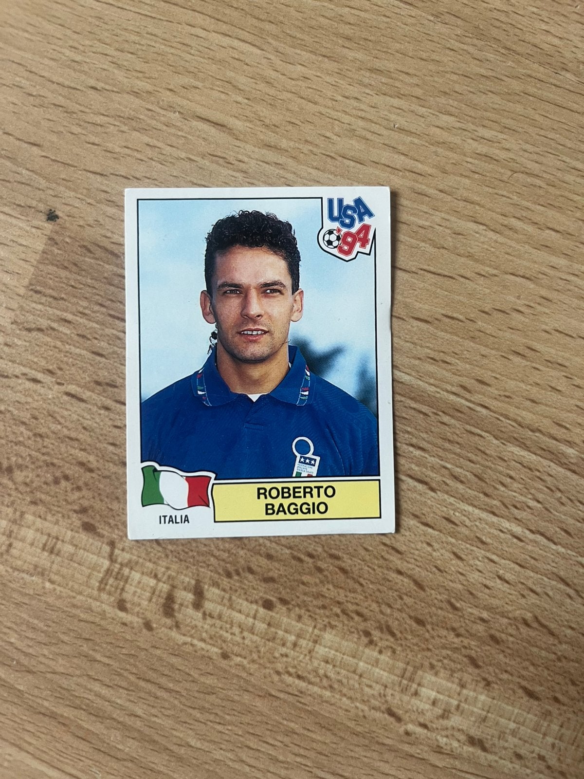 PANINI PLAATJE WK’94 ROBERTO BAGGIO ITALIË, Ophalen of Verzenden, Zo goed als nieuw, Buitenlandse clubs, Poster, Plaatje of Sticker