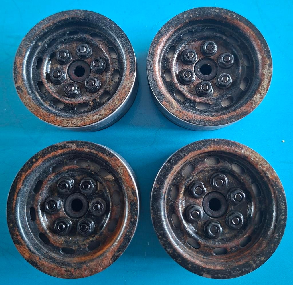 Echt verroeste beadlock velgen 1.9, Ophalen of Verzenden, Zo goed als nieuw, Schaal 1:10, Onderdeel