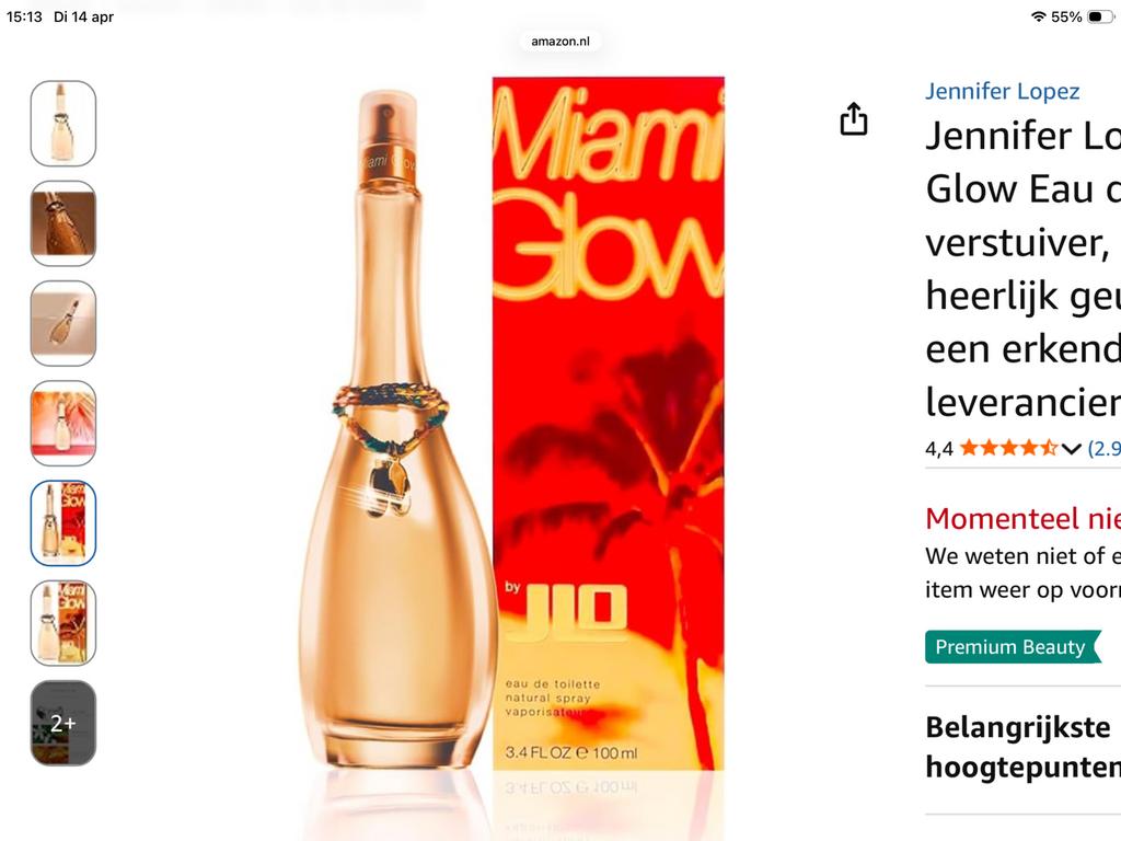 JLo miami glow 70ml resterend, Ophalen of Verzenden, Gebruikt