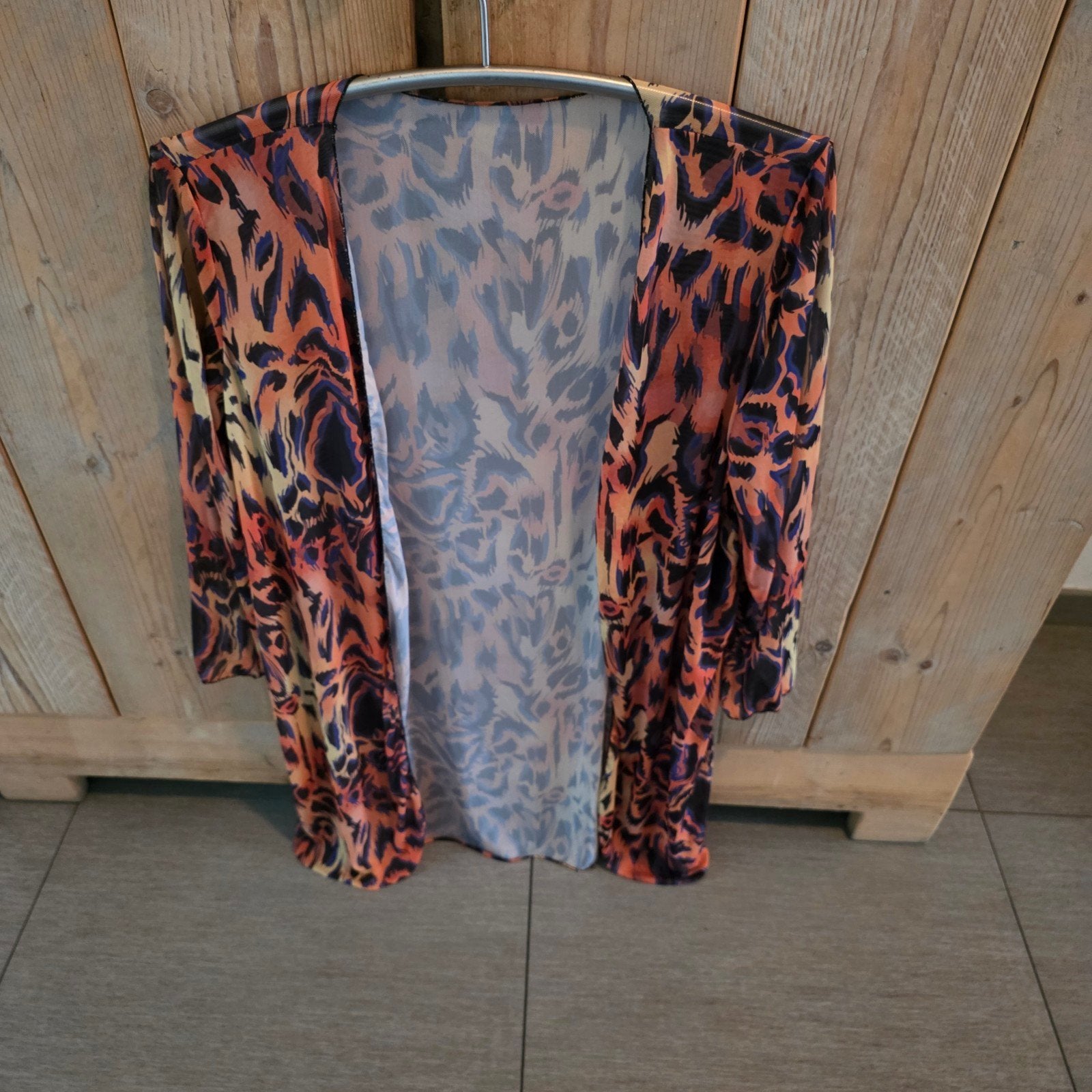 Fleurige kimono met dierenprint - Maat M, Ophalen of Verzenden, Zo goed als nieuw, Meerkleurig, Overige typen