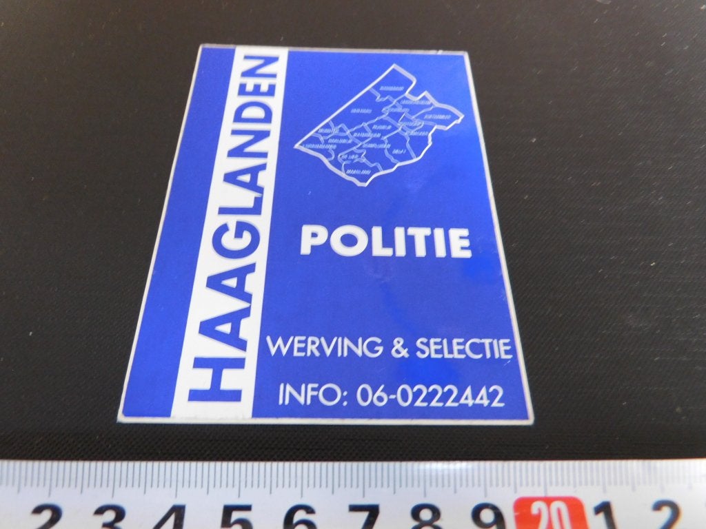 sticker Politie Den Haag Haaglanden Werving & Selectie *, Ophalen, Zo goed als nieuw