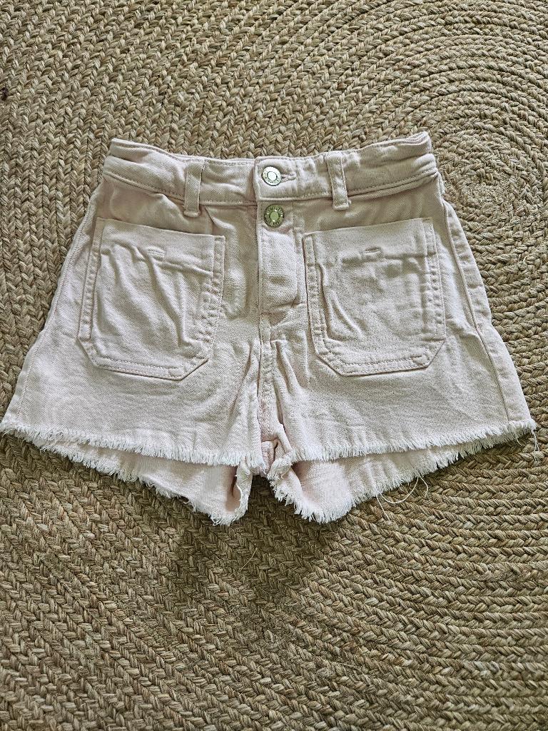 Korte roze spijkerbroek van zara, maat 128, Broek, Meisje, Nieuw, Ophalen of Verzenden