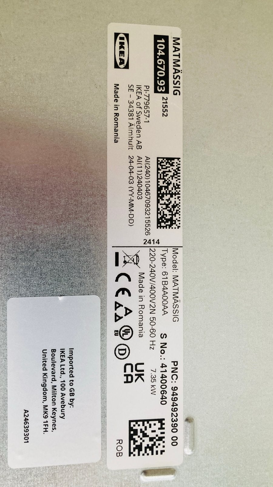 IKEA MATMÄSSIG Inductiekookplaat - 4 zones, Ophalen, Gebruikt, 4 kookzones, Inbouw