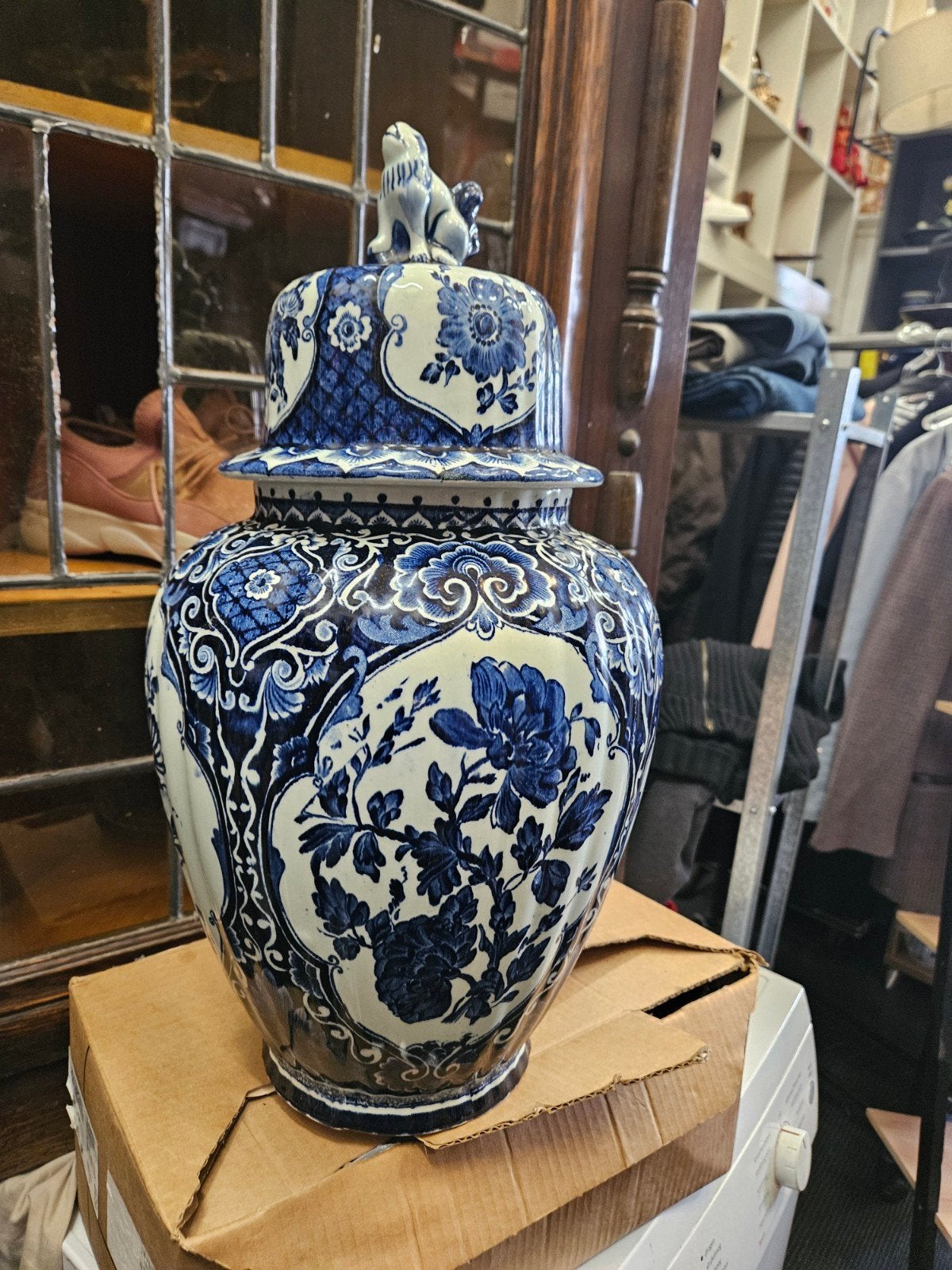 Prachtige Delfts Blauwe Gemberpot en Vazen Set, Ophalen of Verzenden