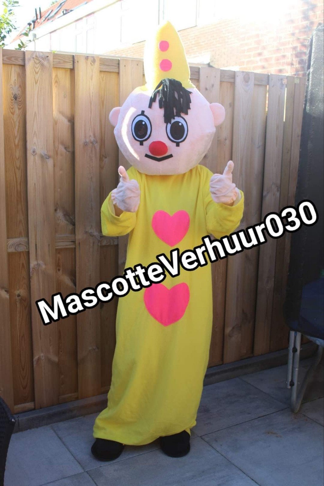 bumba de clown mascotte pak huren met of zonder acteur, Ophalen, Zo goed als nieuw, Verjaardag