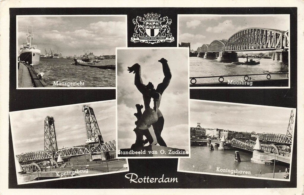 Rotterdam, Ophalen of Verzenden, 1940 tot 1960, Gelopen, Zuid-Holland