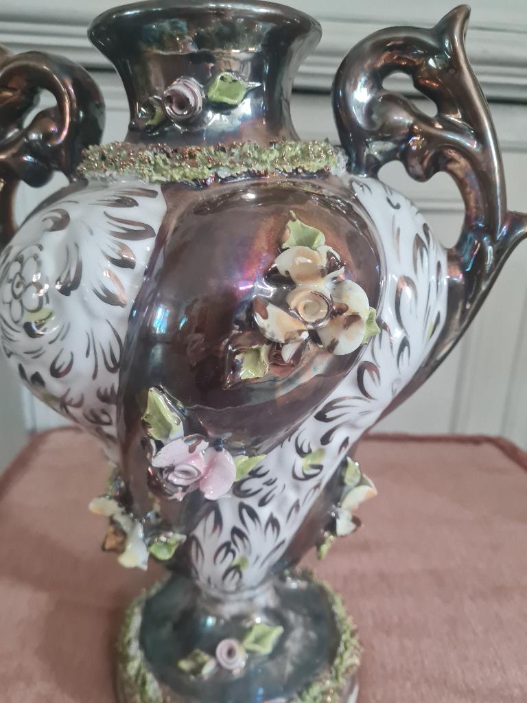 Vintage Italiaanse vaas capodimonte, Ophalen of Verzenden