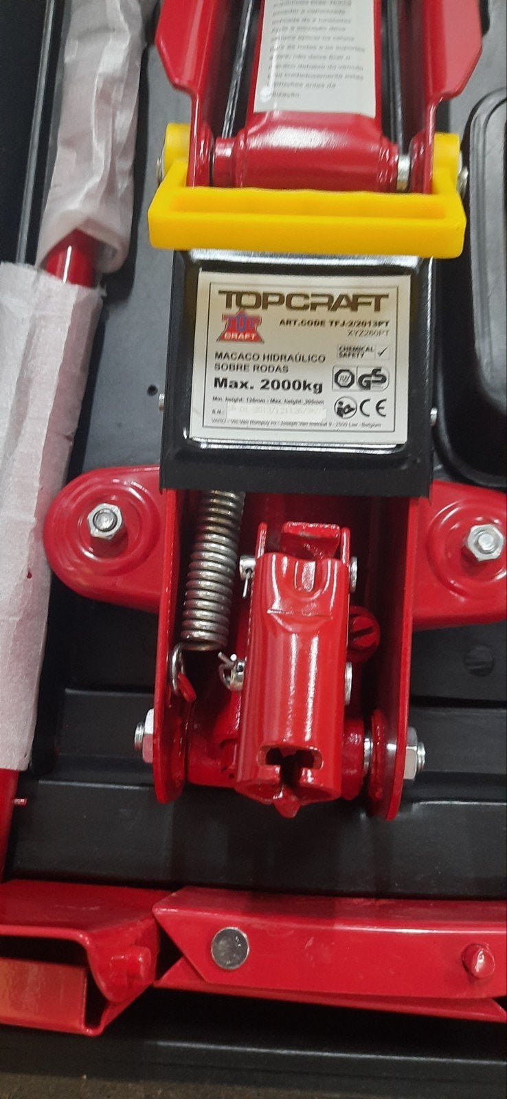 TOPCRAFT Hydraulische Garagekrik met Assteunen, Ophalen