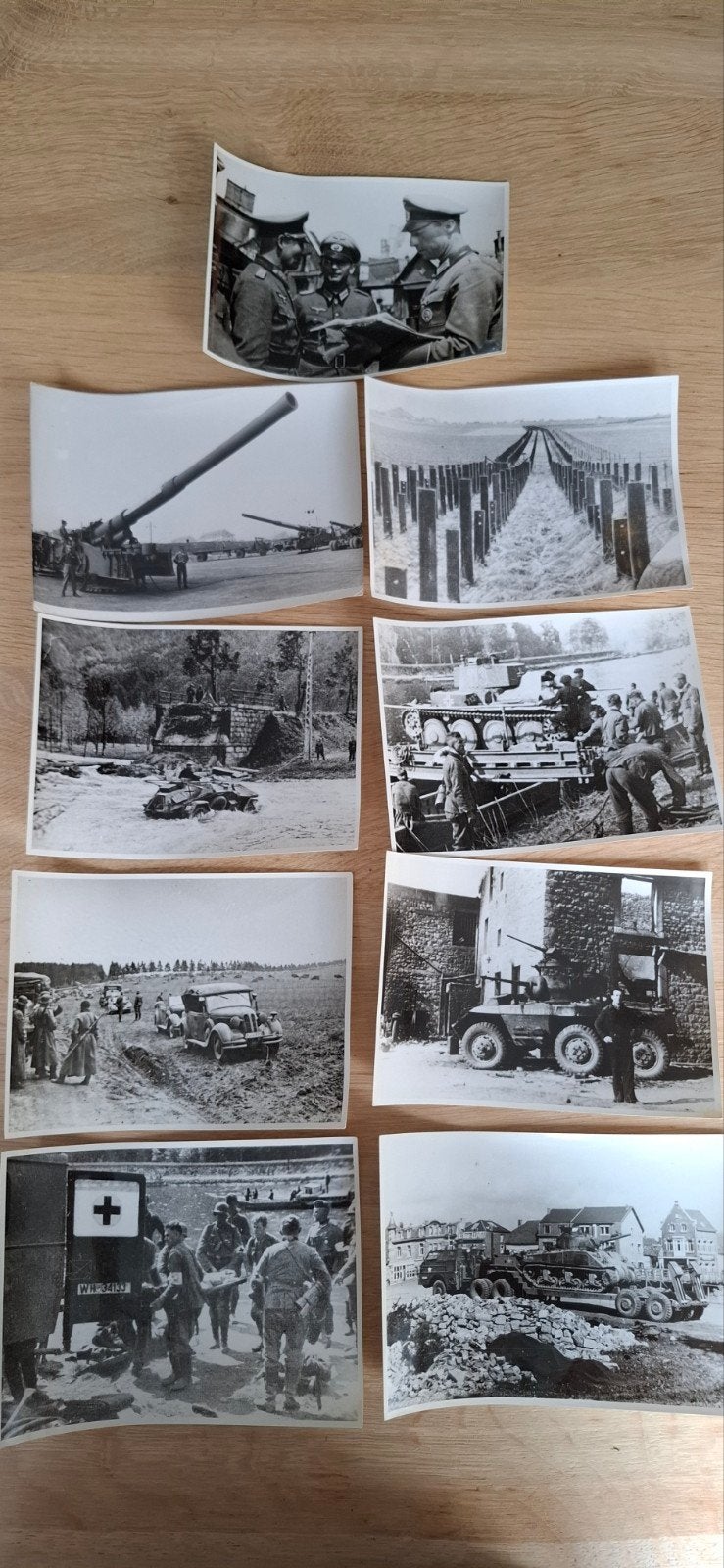 9 Oude Copy Foto's Wehrmacht, o.a. Frankrijk, Verzamelen, Ophalen of Verzenden