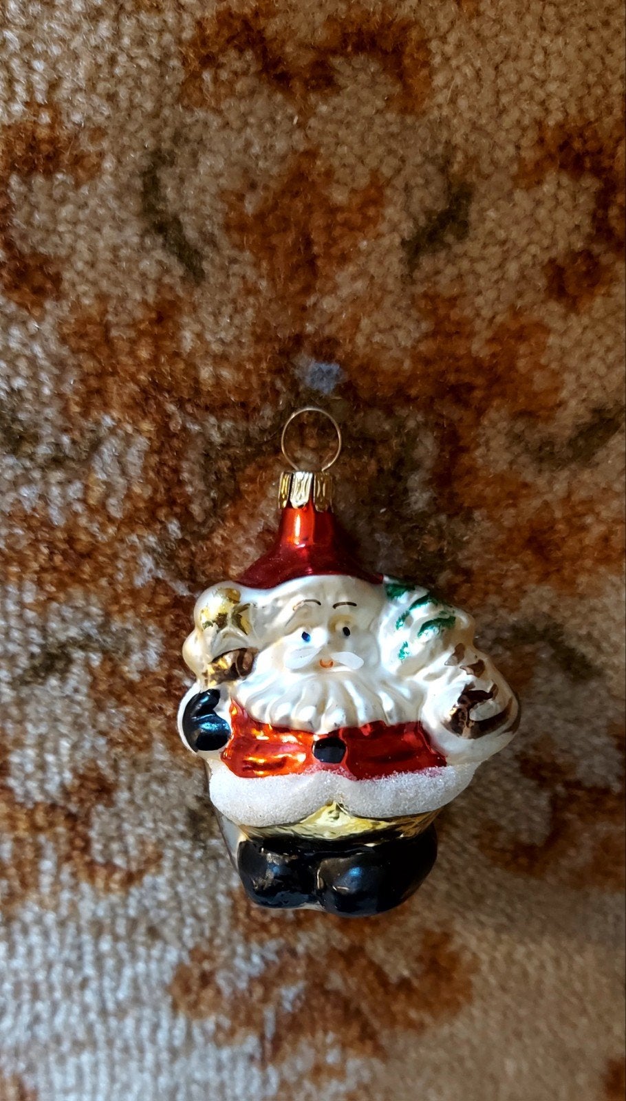 Vintage kerstbal kerstornament kerstman, Ophalen of Verzenden