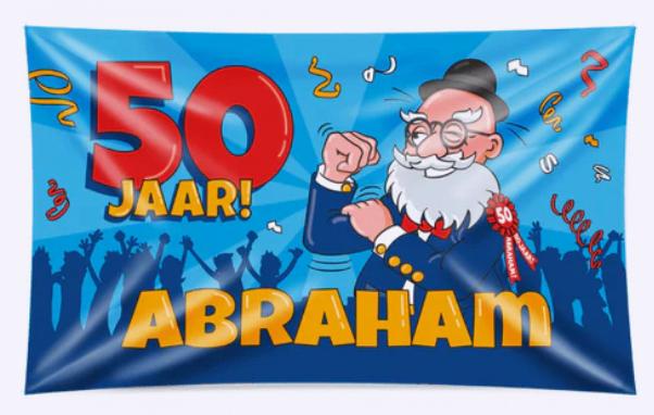 Abraham 50 Jaar Feestbanner - Verjaardag Versiering, Ophalen of Verzenden, Nieuw, Versiering, Abraham of Sarah
