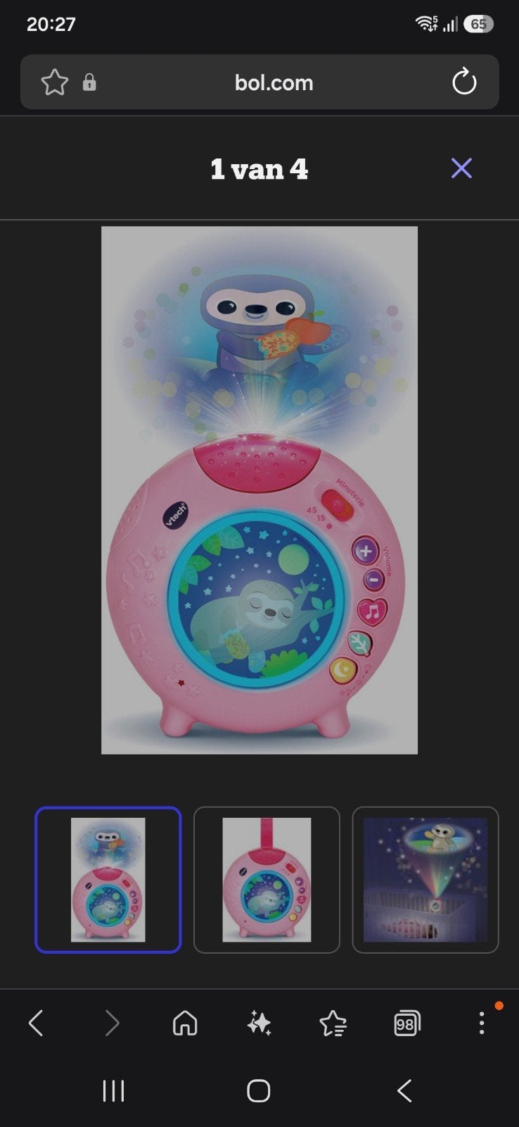 VTech Baby Projector Roze - Slaapliedjes & Sterrenhemel, Ophalen of Verzenden, Zo goed als nieuw, Overige typen, Met licht