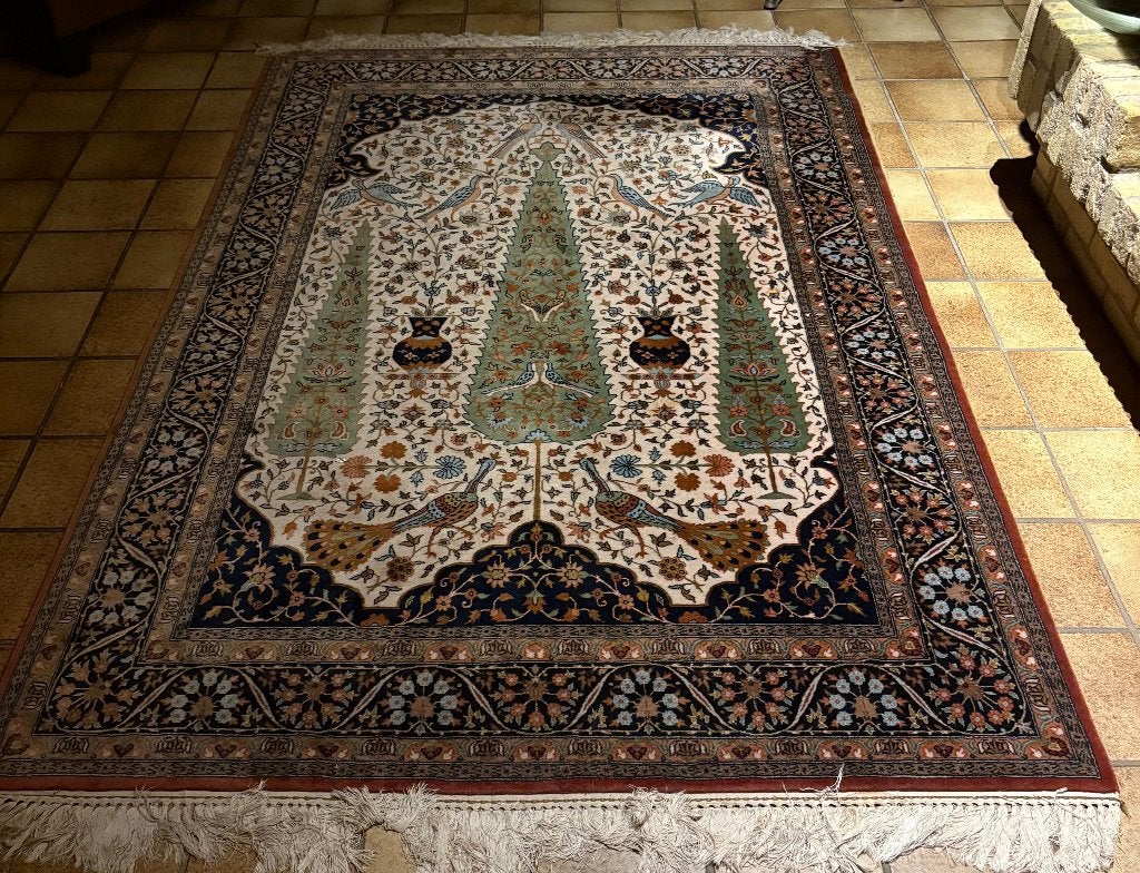 Handgemaakt Oosters Tapijt - Kashmir India (224x159 cm), Ophalen