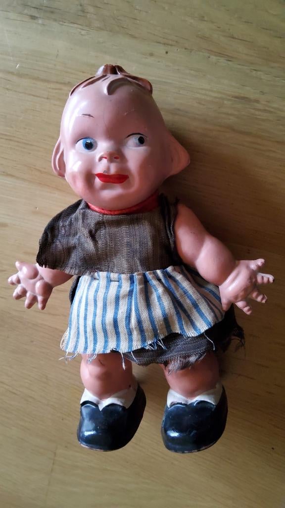 Antiek EDI loop Celluloid pop originele kleding Kewpie doll, Antiek en Kunst, Ophalen of Verzenden