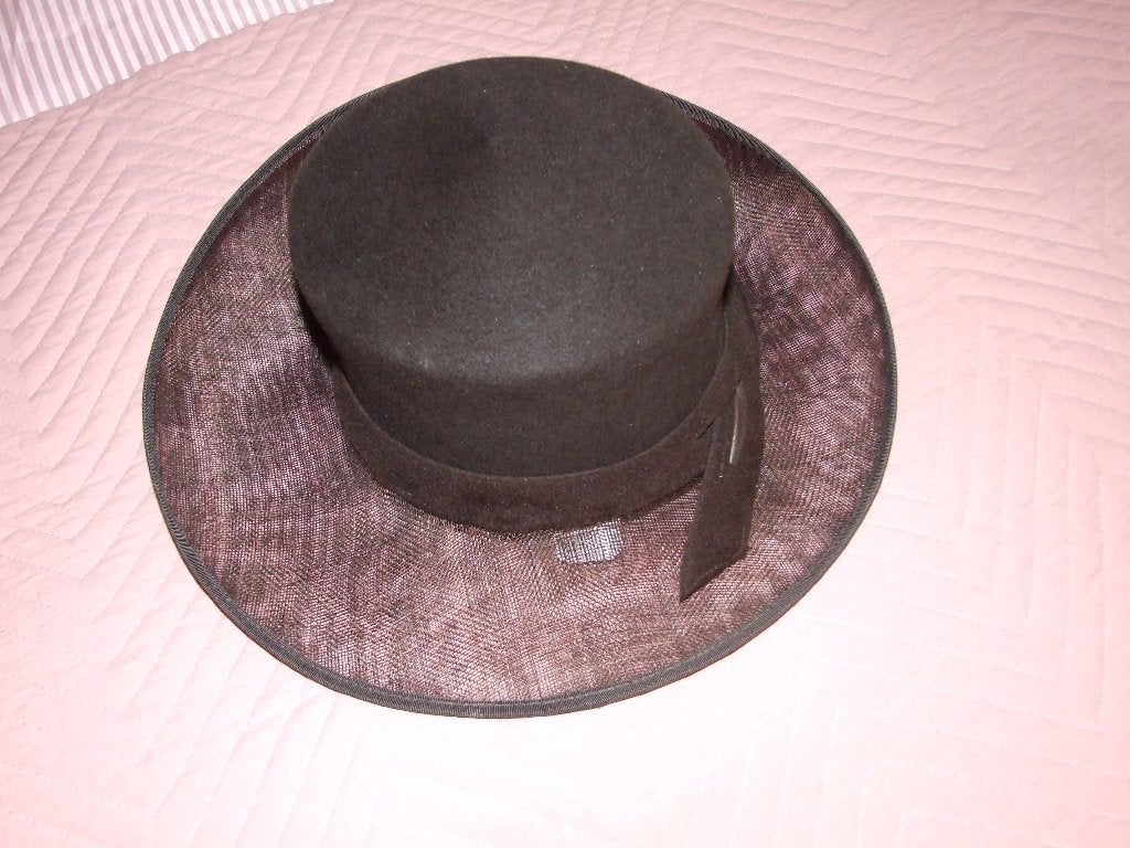 Schitterende handgemaakte nieuwe bruin hoed L, Hoed, Ophalen of Verzenden, 58 cm (L, 7¼ inch) of meer, Aliëlle