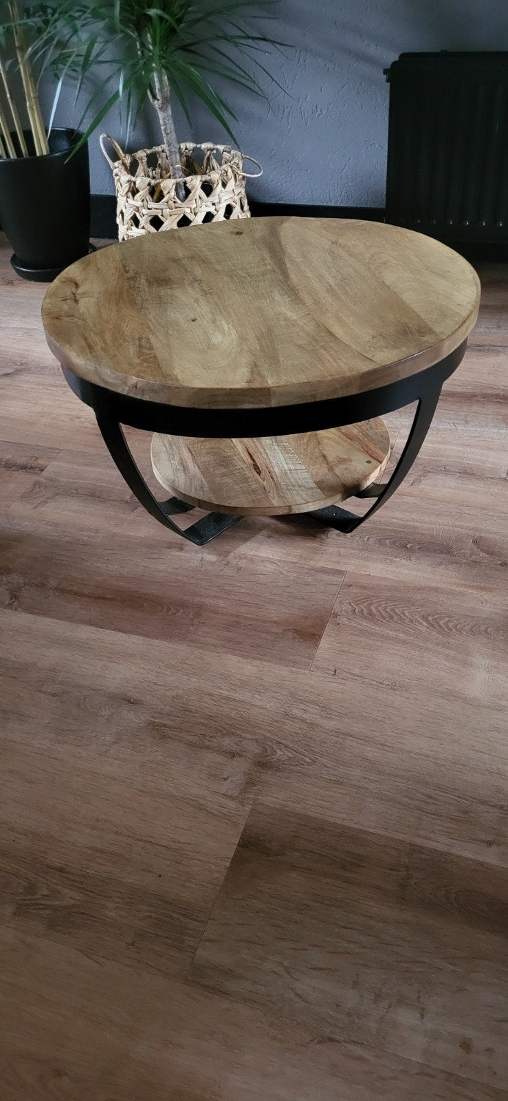 Salontafel mango, 50 tot 100 cm, Rond, Zo goed als nieuw, 5 – 50