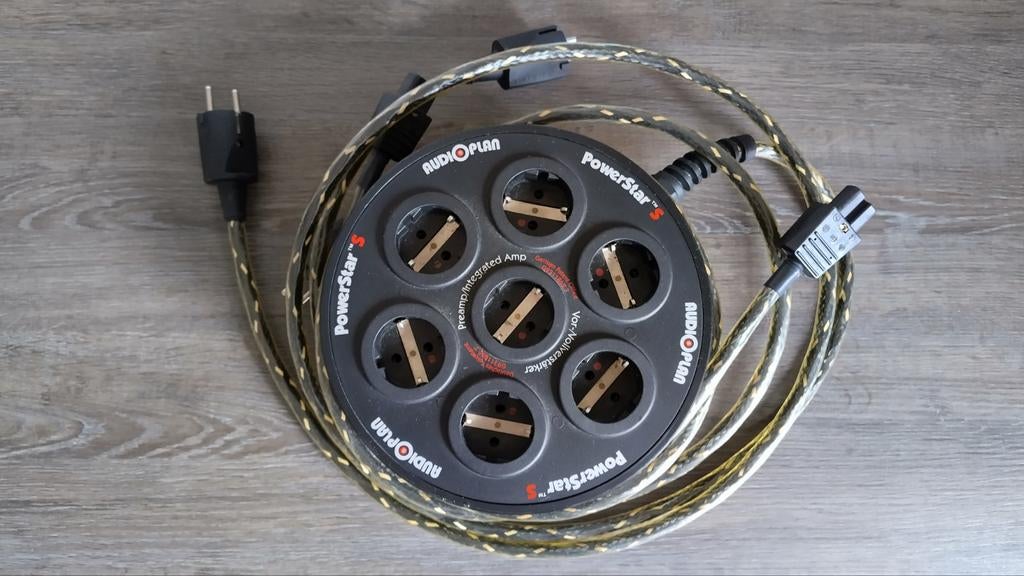 Audioplan Powerstar S + 2 stroomkabels, Ophalen of Verzenden, Zo goed als nieuw, Minder dan 2 meter, Overige kabels