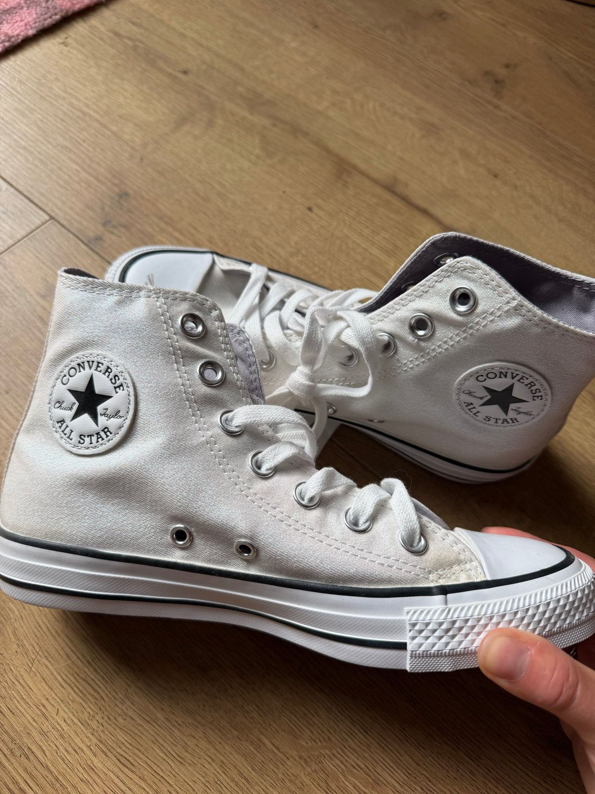 Nieuwe witte Converse gympen met glitter, Ophalen of Verzenden, Nieuw, Wit, Sneakers of Gympen