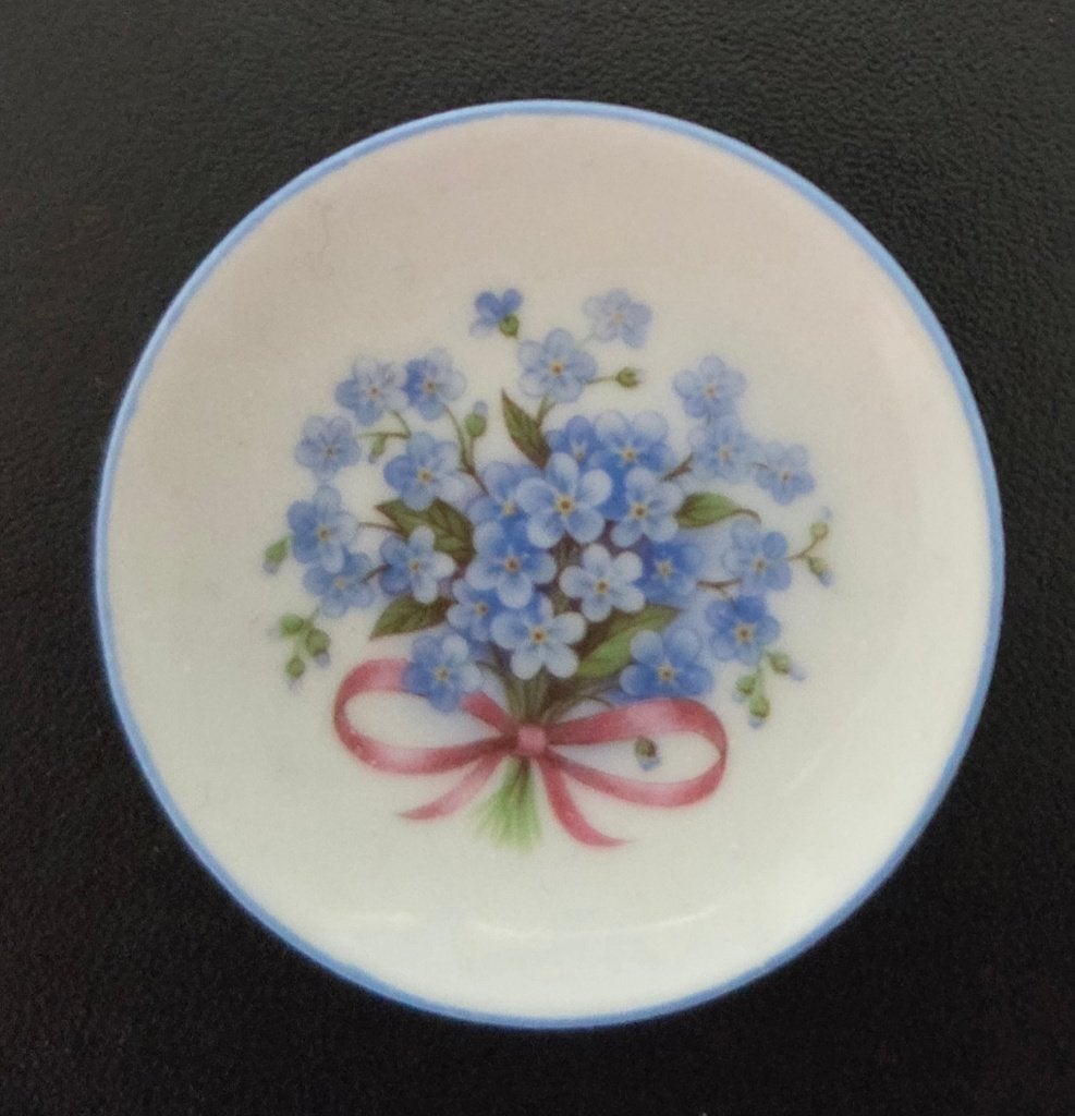 Mini porseleinen bordje 4 cm doorsnede, Verzenden, Zo goed als nieuw, Decoratie