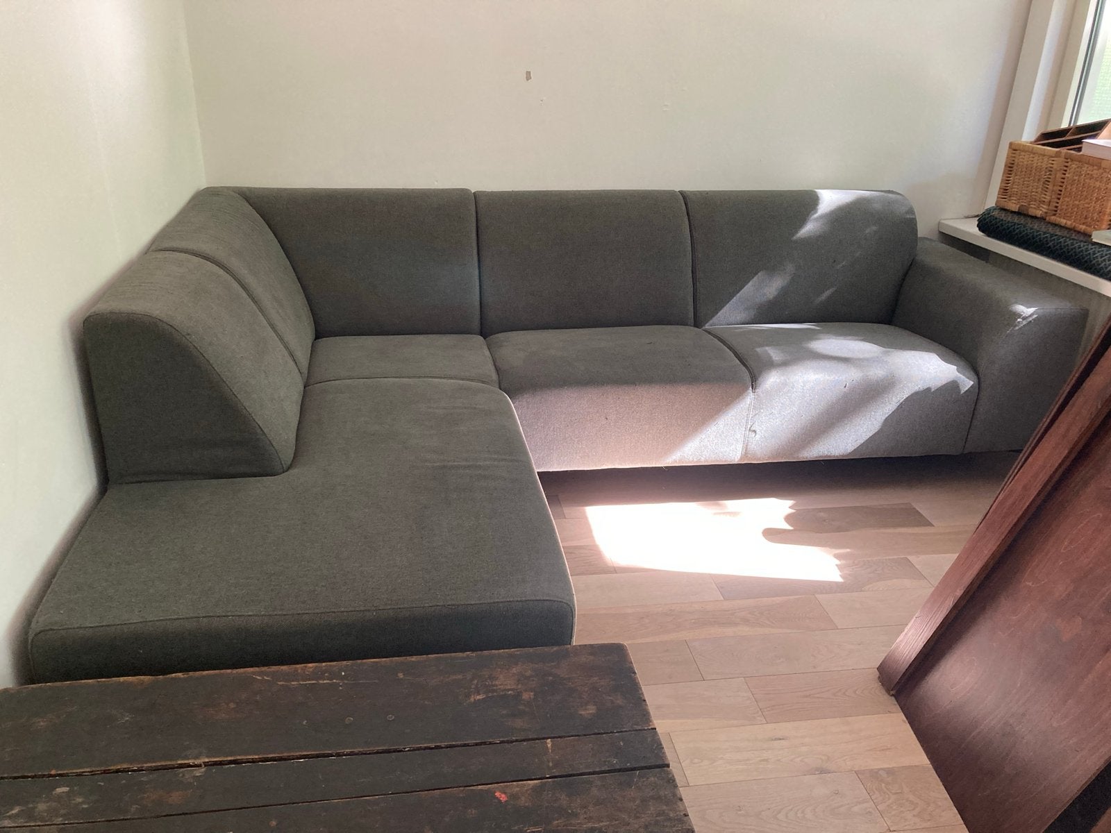 Eijerkamp hoekbank - 2 jaar oud - groen, Huis en Inrichting, Banken | Bankstellen, Ophalen, 250 tot 300 cm, Hoekbank, 75 tot 100 cm