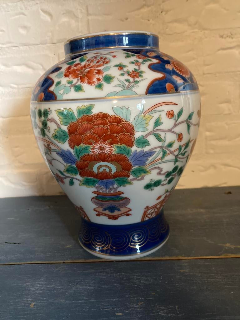Prachtige handbeschilderde Gold Imari vaas - Japan - 24 cm, Antiek en Kunst, Antiek | Vazen, Ophalen of Verzenden