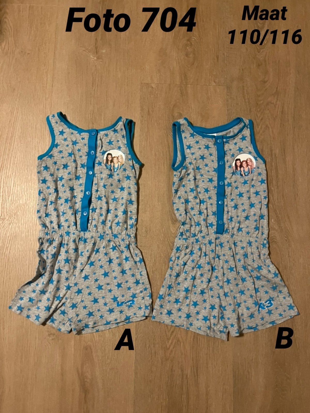 Onesie k3 mat 110 / 116 tweeling zgan *foto 704*, Kinderen en Baby's, Ophalen of Verzenden, Zo goed als nieuw, Kleding