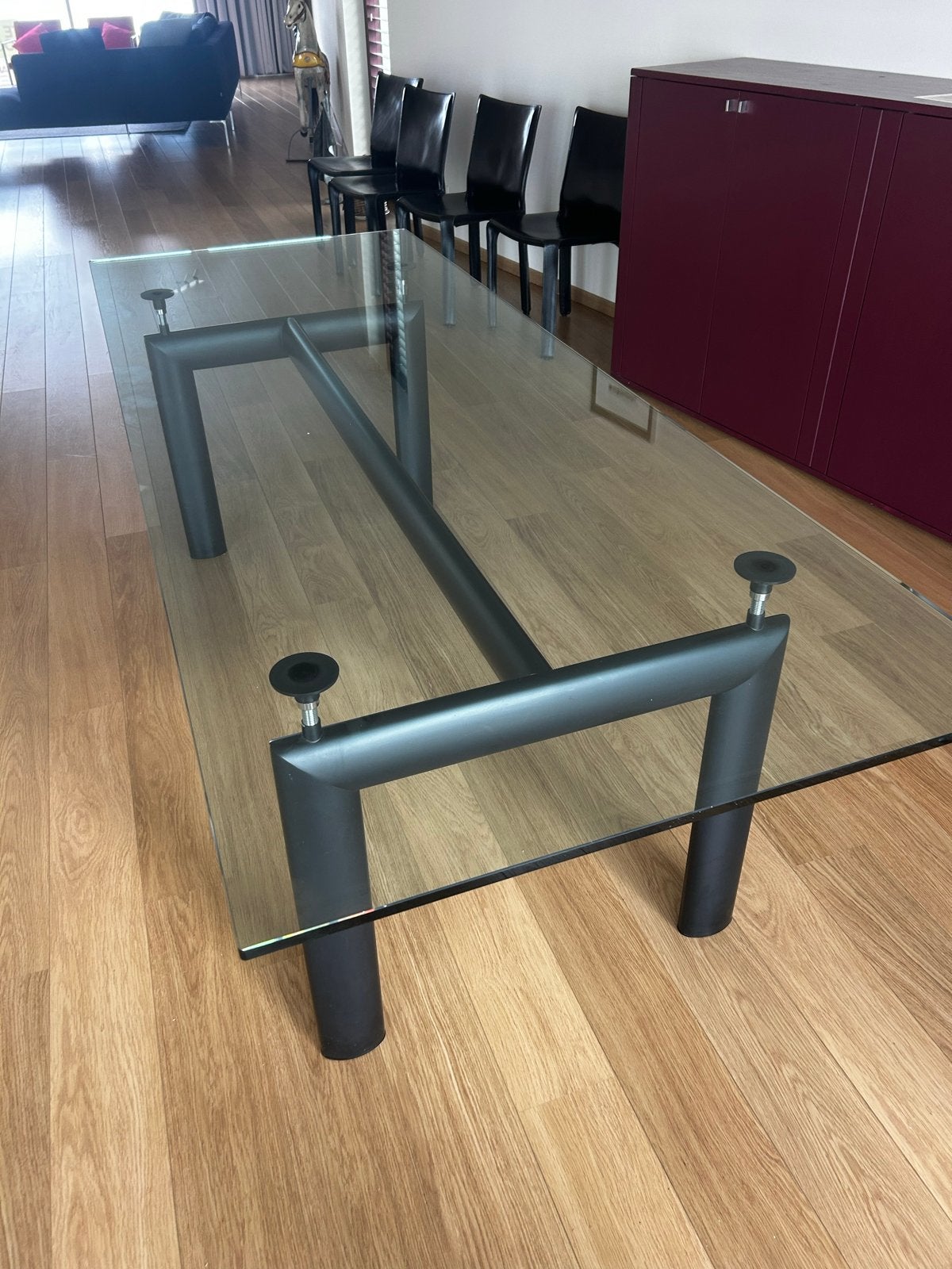 Cassina LC6 tafel, Corbusier, 100 tot 150 cm, Ophalen of Verzenden, Vijf personen of meer, Rechthoekig