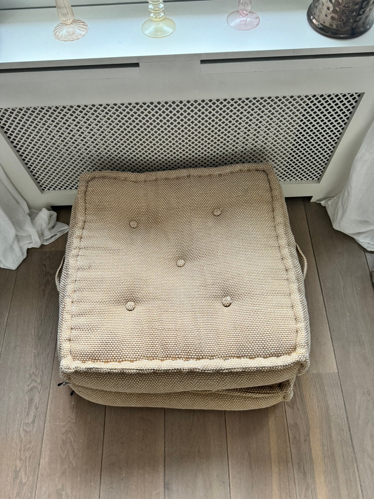 Two poufs loods5, Ophalen, Zo goed als nieuw, Rond, Minder dan 50 cm