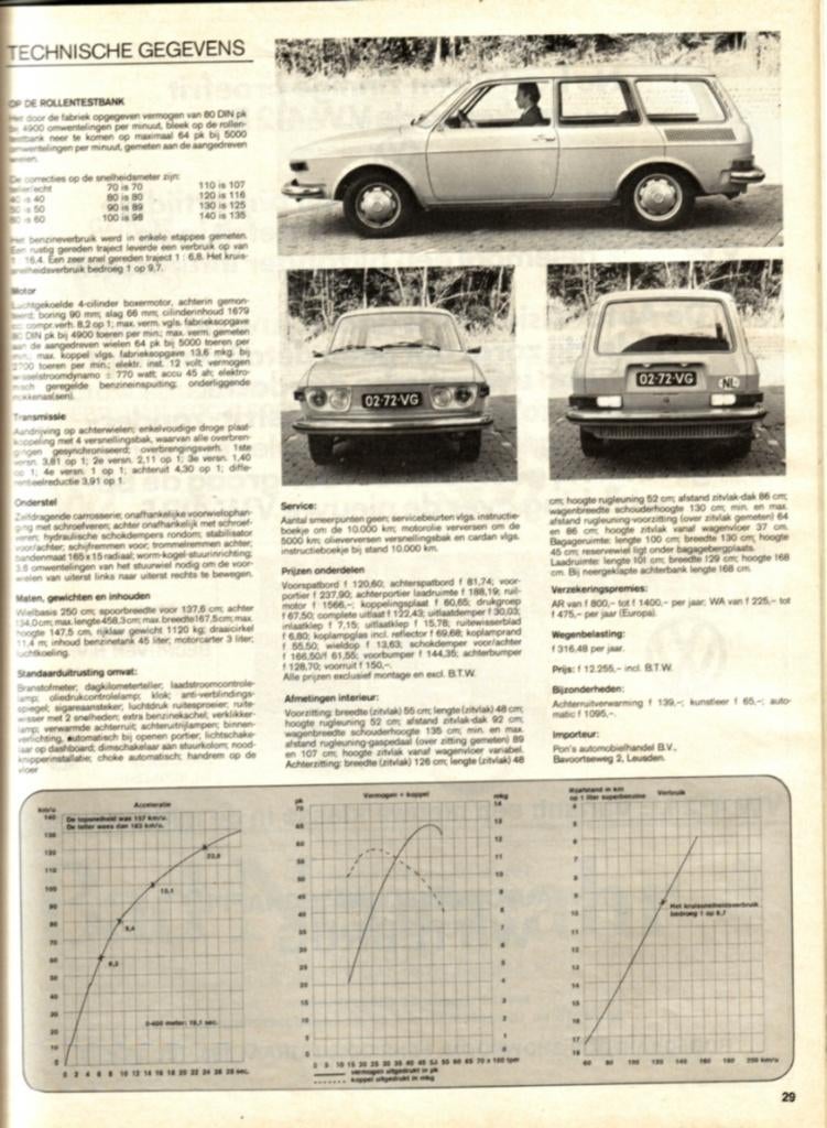 Autovisie test VW 412 LE Variant September 1972, Ophalen of Verzenden, Gelezen, Volkswagen