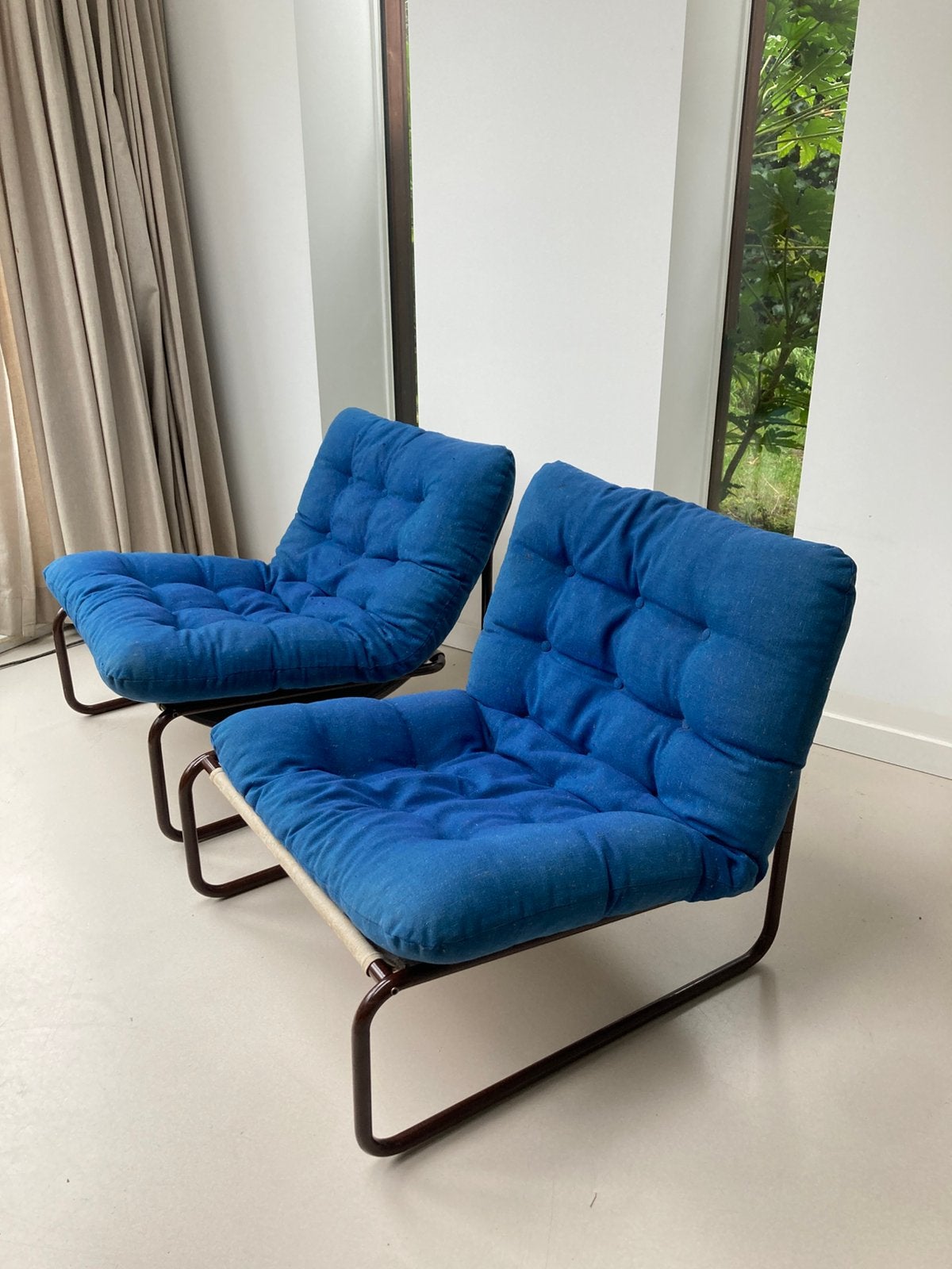Vintage design 70s, Swedform Skillingaryd, buisframe stoel, Huis en Inrichting, Fauteuils, Ophalen, Gebruikt, Vintage, 75 tot 100 cm