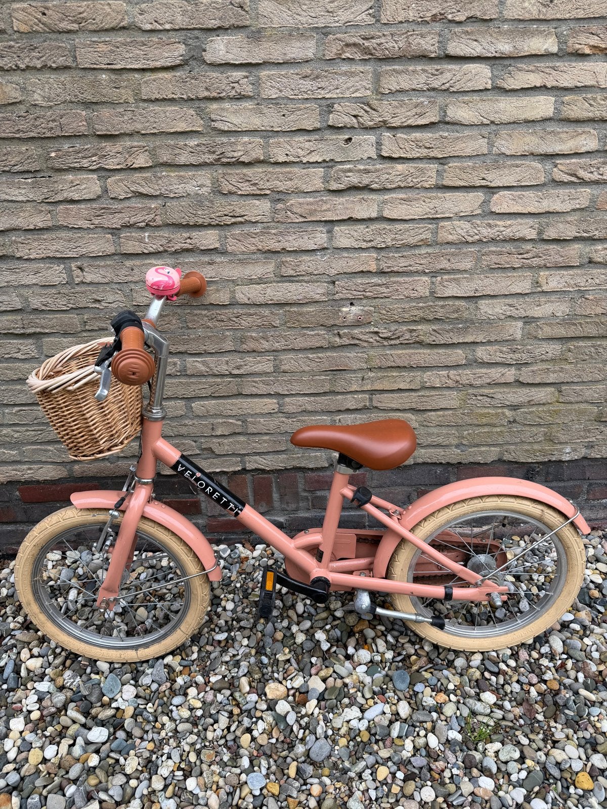 Veloretti kinderfiets 16 inch met mandje, Ophalen, Gebruikt, Terugtraprem, Minder dan 16 inch