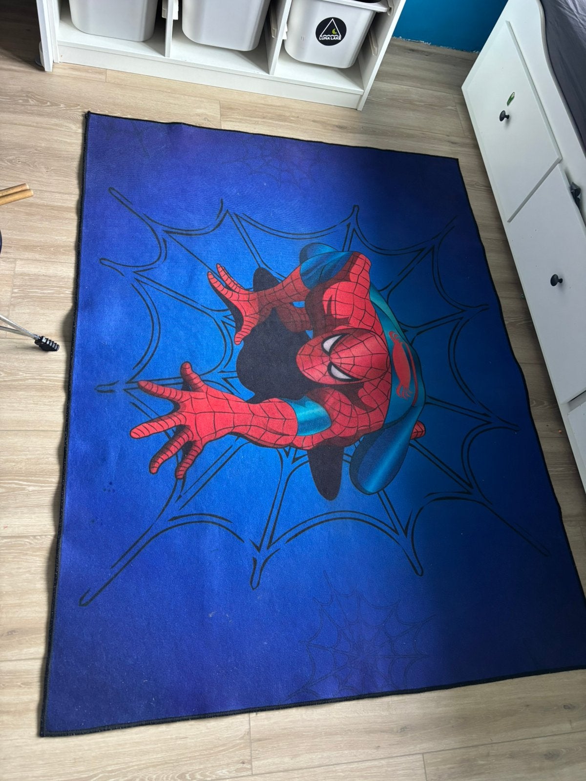 Vloerkleed spiderman nieuw, Ophalen, Zo goed als nieuw, Rechthoekig, 200 cm of meer