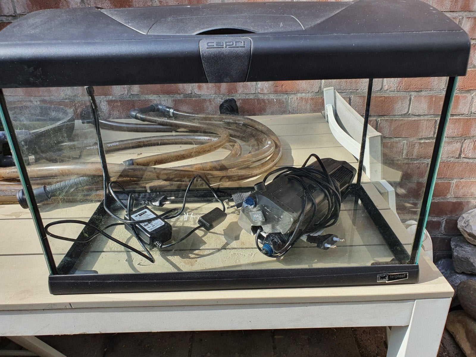 Ferplast aquarium capri 50 led zwart 40 liter, Ophalen, Inclusief deksel, Leeg aquarium, Overige merken