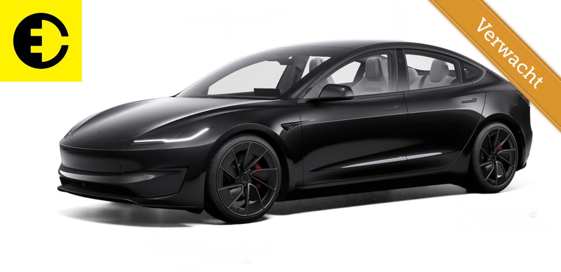 Tesla Model 3 Performance AWD 78 kWh | Wit leder | Stoelverk, Auto's, Automaat, Zwart, Leder, 1751 kg