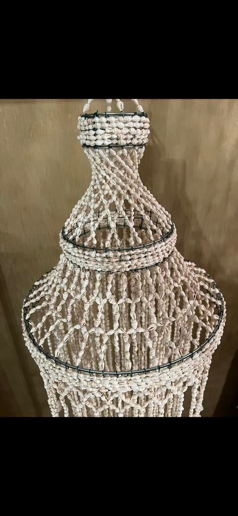 Schelpen kroonluchter Bali Ibiza Boho stijl NIEUW, Ophalen of Verzenden, Zo goed als nieuw