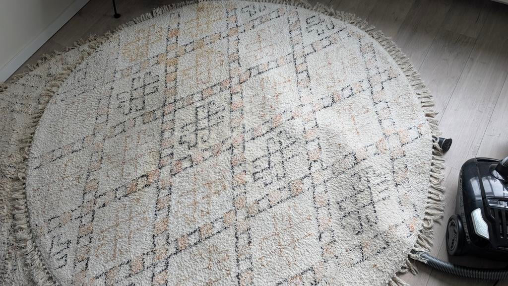 Rond vloerkleed 200 cm By-Boo Mason, Huis en Inrichting, Stoffering | Tapijten en Kleden, Ophalen, Gebruikt, Rond, 200 cm of meer