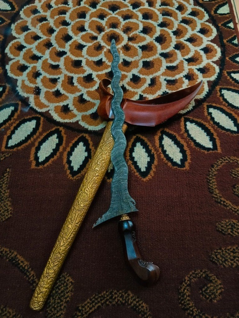 Antieke Keris Sengkelat 13 Luk Toya Mambeg Nagasari SVH14, Verzenden, Overige materialen, Indonesië, Meerkleurig