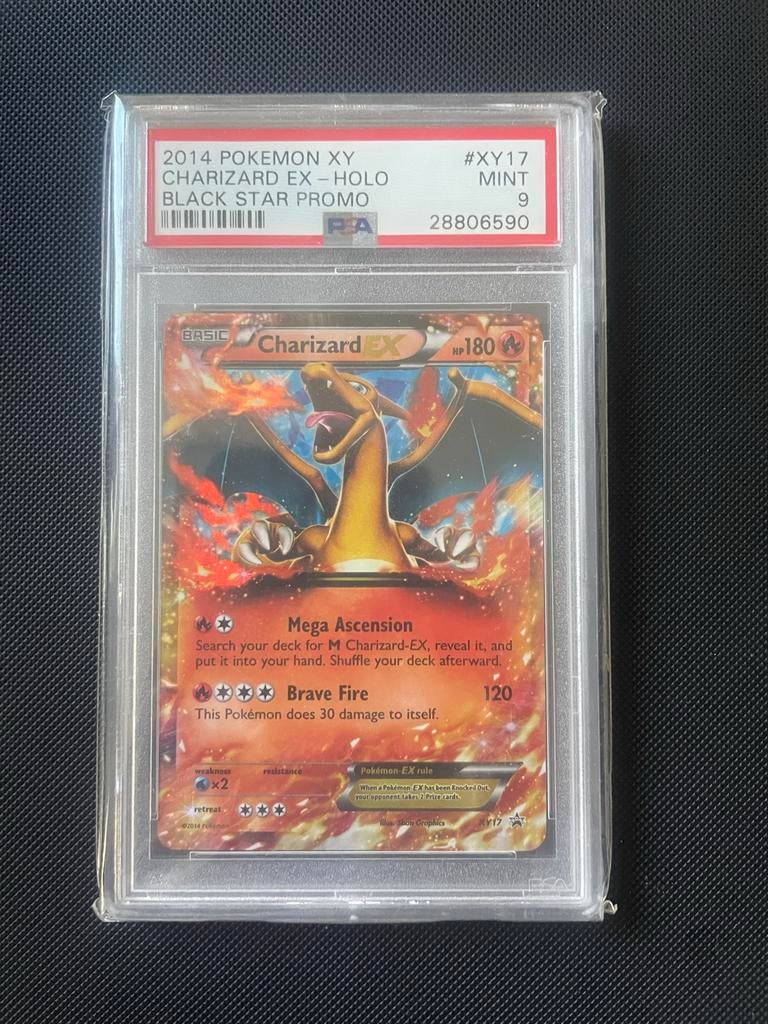 Charizard EX XY17 Holo Black Star Promo PSA 9 Pokémon Kaart, Ophalen of Verzenden, Zo goed als nieuw, Losse kaart, Foil